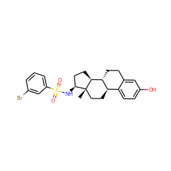 C[C@]12CC[C@@H]3c4ccc(O)cc4CC[C@H]3[C@@H]1CC[C@@H]2NS(=O)(=O)c1cccc(Br)c1 ZINC000073198309