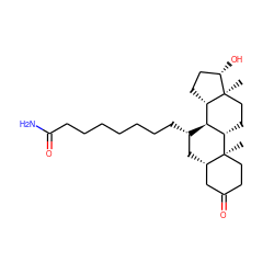 C[C@]12CC[C@H]3[C@@H]([C@@H](CCCCCCCC(N)=O)C[C@H]4CC(=O)CC[C@@]43C)[C@@H]1CC[C@@H]2O ZINC000028640908