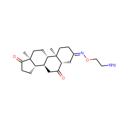 C[C@]12CC[C@H]3[C@@H](CC(=O)[C@H]4CC(=NOCCN)CC[C@@]43C)[C@@H]1CCC2=O ZINC000256309945