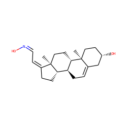 C[C@]12CC[C@H]3[C@@H](CC=C4C[C@@H](O)CC[C@@]43C)[C@@H]1CC/C2=C/C=N\O ZINC000118921155