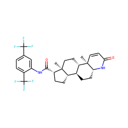 C[C@]12CC[C@H]3[C@@H](CC[C@H]4NC(=O)C=C[C@]34C)[C@@H]1CC[C@@H]2C(=O)Nc1cc(C(F)(F)F)ccc1C(F)(F)F ZINC000003932831