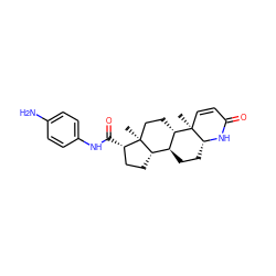 C[C@]12CC[C@H]3[C@@H](CC[C@H]4NC(=O)C=C[C@]34C)[C@@H]1CC[C@@H]2C(=O)Nc1ccc(N)cc1 ZINC000003804845
