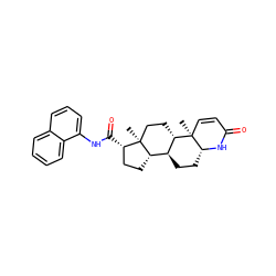 C[C@]12CC[C@H]3[C@@H](CC[C@H]4NC(=O)C=C[C@]34C)[C@@H]1CC[C@@H]2C(=O)Nc1cccc2ccccc12 ZINC000013742761