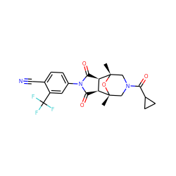C[C@]12CN(C(=O)C3CC3)C[C@](C)(O1)[C@@H]1C(=O)N(c3ccc(C#N)c(C(F)(F)F)c3)C(=O)[C@@H]12 ZINC000058502133