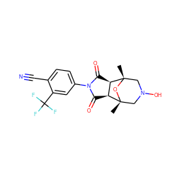 C[C@]12CN(O)C[C@](C)(O1)[C@@H]1C(=O)N(c3ccc(C#N)c(C(F)(F)F)c3)C(=O)[C@@H]12 ZINC000058602712