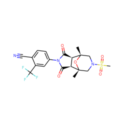 C[C@]12CN(S(C)(=O)=O)C[C@](C)(O1)[C@@H]1C(=O)N(c3ccc(C#N)c(C(F)(F)F)c3)C(=O)[C@@H]12 ZINC000058506557