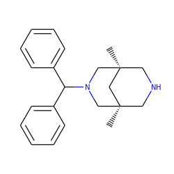 C[C@]12CNC[C@](C)(CN(C(c3ccccc3)c3ccccc3)C1)C2 ZINC000002273643