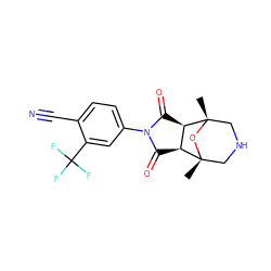 C[C@]12CNC[C@](C)(O1)[C@@H]1C(=O)N(c3ccc(C#N)c(C(F)(F)F)c3)C(=O)[C@@H]12 ZINC000058608317