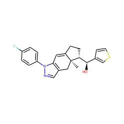 C[C@]12Cc3cnn(-c4ccc(F)cc4)c3C=C1CC[C@@H]2[C@H](O)c1ccsc1 ZINC000014970168