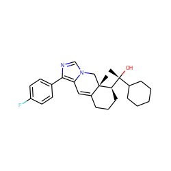 C[C@]12Cn3cnc(-c4ccc(F)cc4)c3C=C1CCC[C@@H]2[C@](C)(O)C1CCCCC1 ZINC000043208663