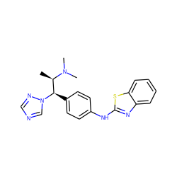 C[C@H]([C@@H](c1ccc(Nc2nc3ccccc3s2)cc1)n1cncn1)N(C)C ZINC000095563064