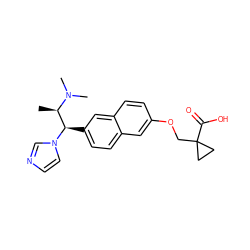 C[C@H]([C@@H](c1ccc2cc(OCC3(C(=O)O)CC3)ccc2c1)n1ccnc1)N(C)C ZINC000040564042