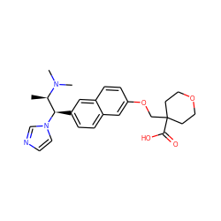 C[C@H]([C@@H](c1ccc2cc(OCC3(C(=O)O)CCOCC3)ccc2c1)n1ccnc1)N(C)C ZINC000040762411