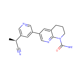 C[C@H](C#N)c1cncc(-c2cnc3c(c2)CCCN3C(N)=O)c1 ZINC001772643516
