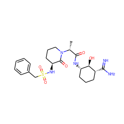 C[C@H](C(=O)N[C@H]1CCC[C@@H](C(=N)N)[C@@H]1O)N1CCC[C@H](NS(=O)(=O)Cc2ccccc2)C1=O ZINC000027520730