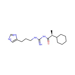 C[C@H](C(=O)NC(=N)NCCCc1c[nH]cn1)C1CCCCC1 ZINC000045497308