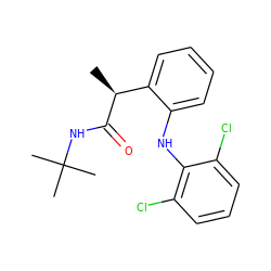 C[C@H](C(=O)NC(C)(C)C)c1ccccc1Nc1c(Cl)cccc1Cl ZINC000043010950