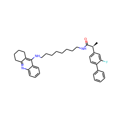 C[C@H](C(=O)NCCCCCCCCNc1c2c(nc3ccccc13)CCCC2)c1ccc(-c2ccccc2)c(F)c1 ZINC000096269486