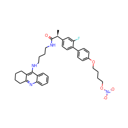 C[C@H](C(=O)NCCCCNc1c2c(nc3ccccc13)CCCC2)c1ccc(-c2ccc(OCCCCO[N+](=O)[O-])cc2)c(F)c1 ZINC000096270054