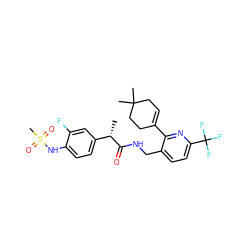 C[C@H](C(=O)NCc1ccc(C(F)(F)F)nc1C1=CCC(C)(C)CC1)c1ccc(NS(C)(=O)=O)c(F)c1 ZINC000299834622