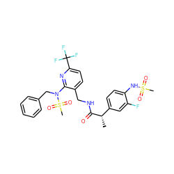 C[C@H](C(=O)NCc1ccc(C(F)(F)F)nc1N(Cc1ccccc1)S(C)(=O)=O)c1ccc(NS(C)(=O)=O)c(F)c1 ZINC000653716347