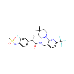 C[C@H](C(=O)NCc1ccc(C(F)(F)F)nc1N1CCC(C)(C)CC1)c1ccc(NS(C)(=O)=O)c(F)c1 ZINC000095578805