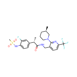 C[C@H](C(=O)NCc1ccc(C(F)(F)F)nc1N1CCC[C@@H](C)C1)c1ccc(NS(C)(=O)=O)c(F)c1 ZINC000095579845