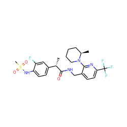 C[C@H](C(=O)NCc1ccc(C(F)(F)F)nc1N1CCCC[C@H]1C)c1ccc(NS(C)(=O)=O)c(F)c1 ZINC000095575301