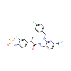 C[C@H](C(=O)NCc1ccc(C(F)(F)F)nc1NCc1ccc(Cl)cc1)c1ccc(NS(C)(=O)=O)c(F)c1 ZINC000095577593