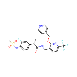 C[C@H](C(=O)NCc1ccc(C(F)(F)F)nc1OCc1ccncc1)c1ccc(NS(C)(=O)=O)c(F)c1 ZINC000096270986