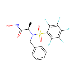 C[C@H](C(=O)NO)N(Cc1ccccc1)S(=O)(=O)c1c(F)c(F)c(F)c(F)c1F ZINC000010450216