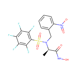 C[C@H](C(=O)NO)N(Cc1ccccc1[N+](=O)[O-])S(=O)(=O)c1c(F)c(F)c(F)c(F)c1F ZINC000010450209