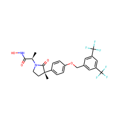 C[C@H](C(=O)NO)N1CC[C@@](C)(c2ccc(OCc3cc(C(F)(F)F)cc(C(F)(F)F)c3)cc2)C1=O ZINC000013491934