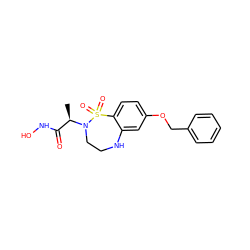 C[C@H](C(=O)NO)N1CCNc2cc(OCc3ccccc3)ccc2S1(=O)=O ZINC000013518130