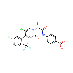 C[C@H](C(=O)Nc1ccc(C(=O)O)cc1)n1cc(Cl)c(-c2cc(Cl)ccc2C(F)(F)F)cc1=O ZINC001772593106