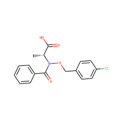 C[C@H](C(=O)O)N(OCc1ccc(Cl)cc1)C(=O)c1ccccc1 ZINC001772646554