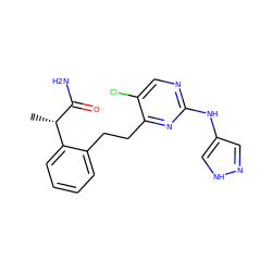 C[C@H](C(N)=O)c1ccccc1CCc1nc(Nc2cn[nH]c2)ncc1Cl ZINC000211113439