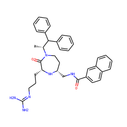 C[C@H](C(c1ccccc1)c1ccccc1)N1CC[C@H](CNC(=O)c2ccc3ccccc3c2)N[C@H](CCCN=C(N)N)C1=O ZINC000207822105