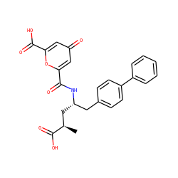 C[C@H](C[C@@H](Cc1ccc(-c2ccccc2)cc1)NC(=O)c1cc(=O)cc(C(=O)O)o1)C(=O)O ZINC000141035417