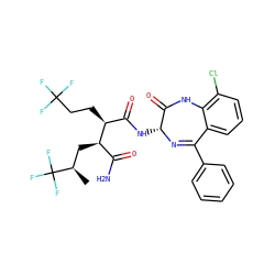 C[C@H](C[C@H](C(N)=O)[C@@H](CCC(F)(F)F)C(=O)N[C@H]1N=C(c2ccccc2)c2cccc(Cl)c2NC1=O)C(F)(F)F ZINC000205761930
