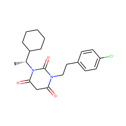 C[C@H](C1CCCCC1)N1C(=O)CC(=O)N(CCc2ccc(Cl)cc2)C1=O ZINC000101678184