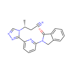 C[C@H](CC#N)n1cnnc1-c1cccc(N2Cc3ccccc3C2=O)n1 ZINC001772611346