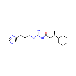 C[C@H](CC(=O)NC(=N)NCCCc1c[nH]cn1)C1CCCCC1 ZINC000045497314