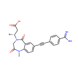 C[C@H](CC(=O)O)N1CC(=O)N(C)c2ccc(C#Cc3ccc(C(=N)N)cc3)cc2C1=O ZINC000013761181