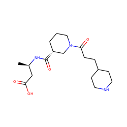 C[C@H](CC(=O)O)NC(=O)[C@@H]1CCCN(C(=O)CCC2CCNCC2)C1 ZINC000013803116