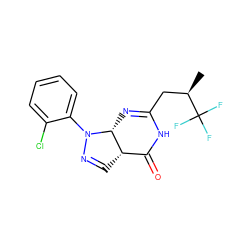 C[C@H](CC1=N[C@@H]2[C@@H](C=NN2c2ccccc2Cl)C(=O)N1)C(F)(F)F ZINC000101330045