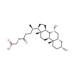 C[C@H](CCC(=O)NCC(=O)O)[C@H]1CC[C@H]2[C@H]3[C@H](CC[C@@]21C)[C@@]1(C)CC[C@@H](O)C[C@H]1C[C@H]3O ZINC000003914812