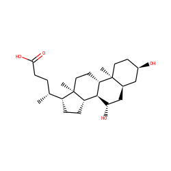 C[C@H](CCC(=O)O)[C@H]1CC[C@H]2[C@@H]3[C@@H](O)C[C@@H]4C[C@H](O)CC[C@]4(C)[C@H]3CC[C@@]21C ZINC000003914809