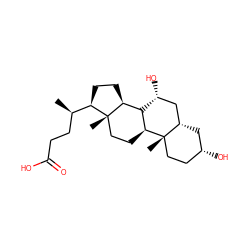 C[C@H](CCC(=O)O)[C@H]1CC[C@H]2[C@H]3[C@H](CC[C@@]21C)[C@@]1(C)CC[C@@H](O)C[C@H]1C[C@H]3O ZINC000003914808