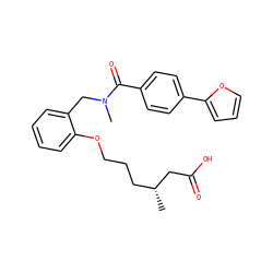 C[C@H](CCCOc1ccccc1CN(C)C(=O)c1ccc(-c2ccco2)cc1)CC(=O)O ZINC001772647005